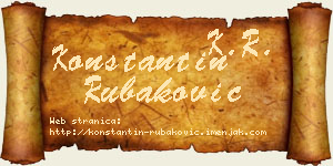 Konstantin Rubaković vizit kartica